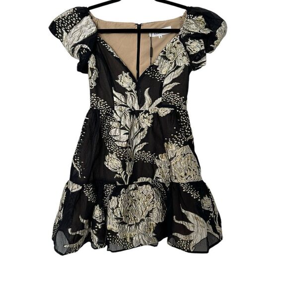 Elliatt Picard Black and White Floral Mini Dress | Size XS - Picture 12 of 12